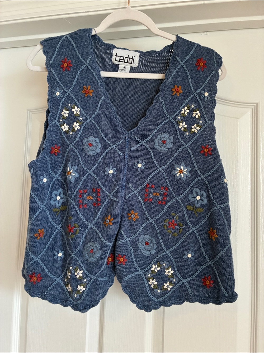 Vintage 3D Crochet Coastal Grandma Vest Top Cottagecore Size M - Picture 3 of 5